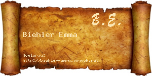 Biehler Emma névjegykártya